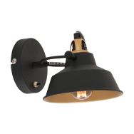 Black with gold wall lamp Nove 3326ZW with short arm