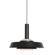 Black hanging lamp Flinter 3328ZW with gold-colored interior and glass