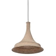 Cream-colored oriental hanging lamp Marrakech 3394CR, hand-knotted