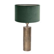 Bronskleurige tafellamp Brass 3423BR met groen velours kap