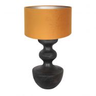 Table lamp Lyons 3477ZW Black with gold velvet shade and cord switch