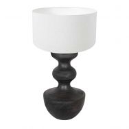 Table lamp Lyons 3478ZW Black with coarse linen white shade and cord switch