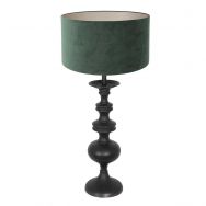 Table lamp Lyons 3487ZW Black with green velvet shade and cord switch