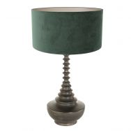 Lamp base Bois 3762ZW black brown with green velvet shade