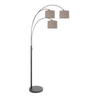 3 Light floor lamp Sparkled Light 3826ZW with gray linen shades