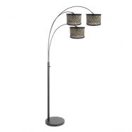 3 Light floor lamp Sparkled Light 3829ZW with natural / black bamboo shades