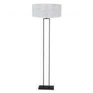 Zwarte staande lamp Stang 3850ZW met E27 fitting en zilveren Sizoflor kap