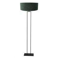 Zwarte staande lamp Stang 3853ZW met E27 fitting en groen velours kap