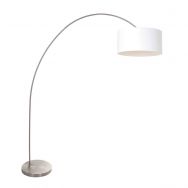 Arc lamp Solva 3908ST Steel with a white linen lampshade