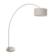 Arc lamp Solva 3912ST Steel with a gray linen lampshade