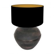 Table lamp Lyons 3971ZW Black with black gold linen shade