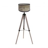 Floor lamp Triek 4098ZW tripod with a woven bamboo shade