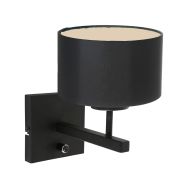 Wandlamp Stang 3085ZW+K26762S Zwart-Zwart Linnen