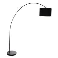 Arc lamp Solva 7976ZW with black gold lampshade E27