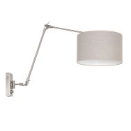 Wandlamp Prestige Chic 7396ST+K7396RS Staal-Grijs Linnen