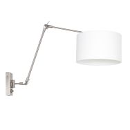 Wandlamp Prestige Chic 7396ST+K7396QS Staal-Wit Linnen