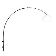 Black arc wall lamp Sparkled Light 8195ZW with white plastic ball shade