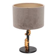 Gold with black table lamp Animaux 8234ZW with gray fluwel cap