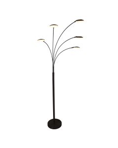 Moderne 5-lichts vloerlamp 1327ZW – Stijlvolle zwarte booglamp met LED en dimfunctie