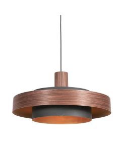 Pendant Lamp Flinter 3329E – Oak Wood Motif with Golden Interior