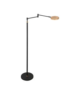 Rechargeable, dimmable black floor lamp with adjustable light color and side arm – Perfect for any contemporary interior