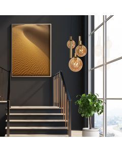 Hanglamp Bollique New 3801ME Messing 5 lichts waarvan 2 kokers