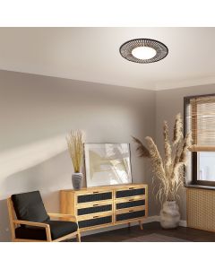 Zwart / bamboe plafondlamp Aura Ø50 cm 3866ZW met 4 standen functie