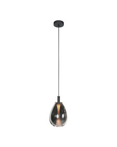 Glimsy 4199ZW Hanglamp – Zwart Glas Ø22 cm