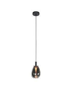 Glimsy 4200ZW Hanglamp – Zwart Glas Ø14,5 cm