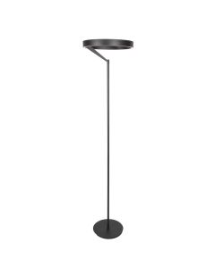 Ronde zwarte vloerlamp Mykty 4201ZW – Ø40 cm, 170 cm hoog, 5200 lumen, met vloerdimmer