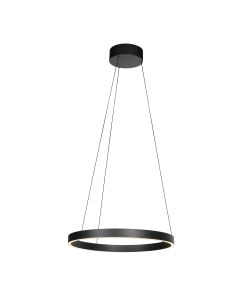 Ronde zwarte hanglamp Mykty 4203ZW – 60 cm diameter, in hoogte verstelbaar met Cable Lift, 7800 lumen