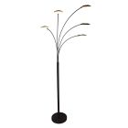 Moderne 5-lichts vloerlamp 1327ZW – Stijlvolle zwarte booglamp met LED en dimfunctie