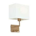 Nouveau 1472BR wall lamp with white shade and 3 Watt reading lamp