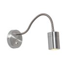 Staal kleurige wandlamp met flexibele arm 3390ST Upround inclusief lichtbron