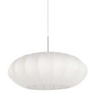 Stahlfarbene Hängelampe Sparkled Light 3808ST mit weißem Seidenschirm von 60 cm