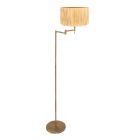 Bronskleurige vloerlamp Bella 3870BR met beige gele grass kap