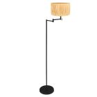 Vloerlamp Bella 3885ZW met beige-gele gevlochten gras kap