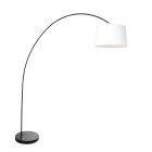 Booglamp Solva 3903ZW met een wit linnen lampenkap