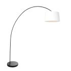 Booglamp Solva 3904ZW met een wit grof linnen lampenkap