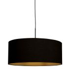 Zwarte hanglamp Sparkled Light 3960ZW met zwart linnen kap