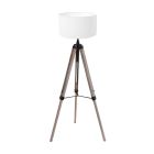 Vloerlamp Triek 4105ZW driepoot met een linnen witte kap