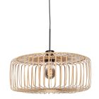 Schwarze Hängelampe Sparkled Light 4152ZW mit natürlichem Bambusschirm