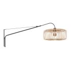 Black wall lamp Elegant Classy 4153ZW with natural bamboo shade