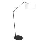 Lampadaire noir Zig-Zag 4244ZW avec abat-jour en lin blanc grossier – Design unique et utilisation fonctionnelle
