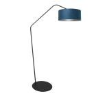 Lampadaire noir Zig-Zag 4248ZW avec abat-jour en velours bleu – Design unique et utilisation fonctionnell