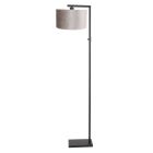 Zwarte vloerlamp Stang 8220ZW met schakelaar en grijs velours kap