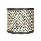 Naturel met zwart bamboe/houten lampenkap K3084BS ⌀20cm met E27 support.